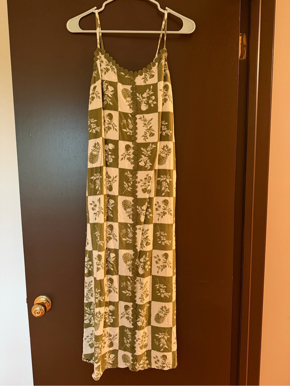 Workshop Republic Clothing Cream Floral-Trim Slip Dress